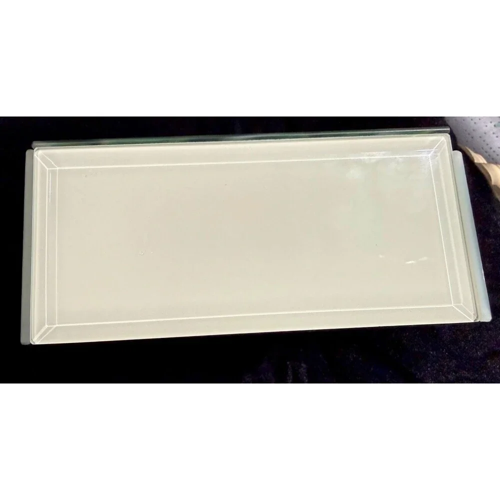 Tommy Bahama Glass Keepsake Box Tropical Banana Leaf Print - Jewelry Box Storage